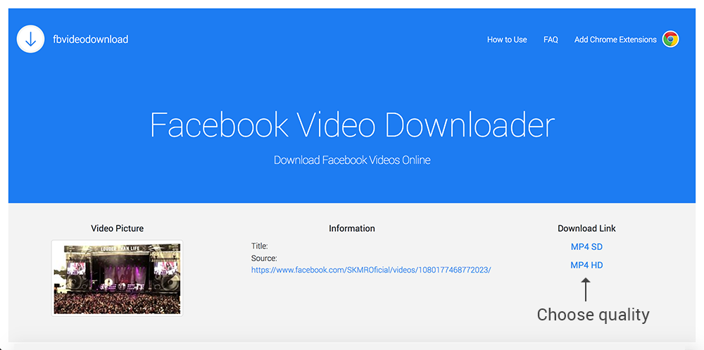 Facebook video downloader